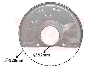 VAN WEZEL Dubļu sargs, Bremžu disks 5940371